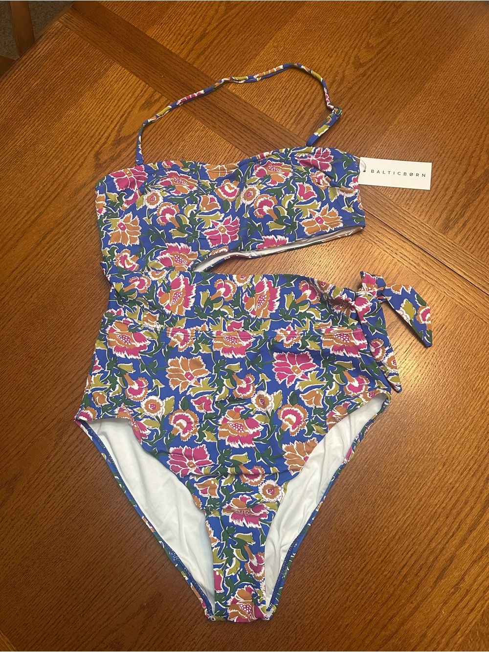BNWT Women’s Baltic Born Blue + Multifloral Cutout One-Piece Swimsuit M